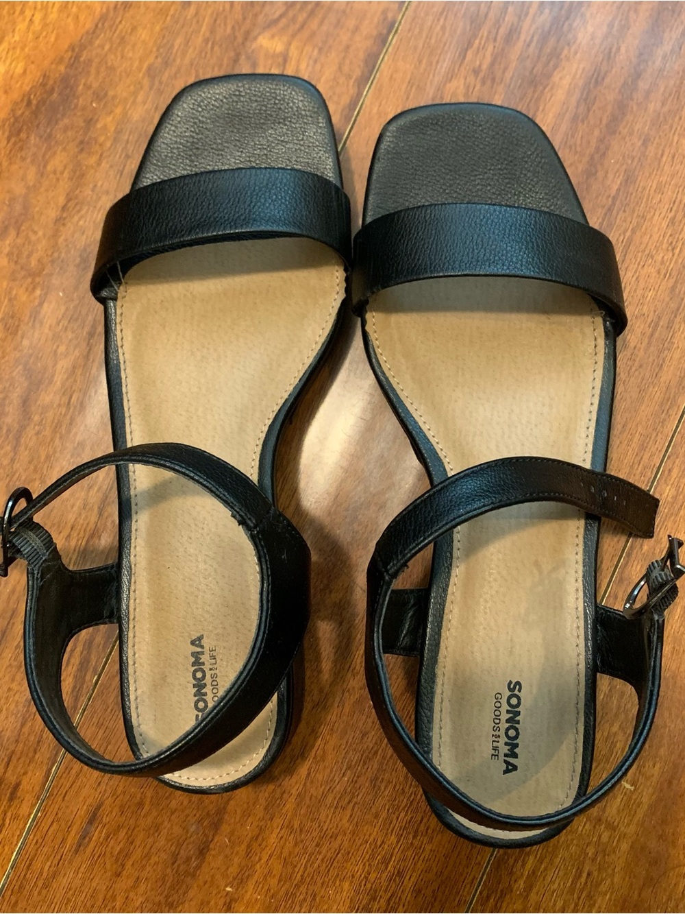 Sonoma Black Leather-Strap Women's Sandals